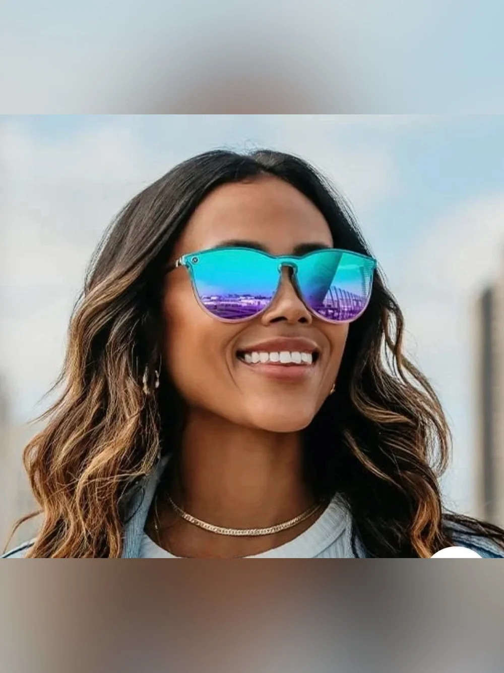 Mirrored Gradient Sunglasses - Blue Pink
